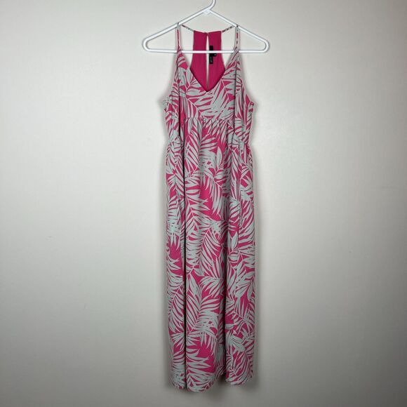 Gibson Pink Fern Palm Springs Festival Sleeveless Maxi Dress Size XS Tropical - Picture 3 of 11